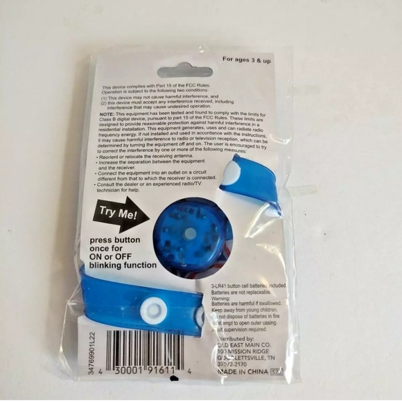 Patriotic Flashing Light Up Bracelet Red White Blue "I Love USA" Star Heart - Picture 3 of 6